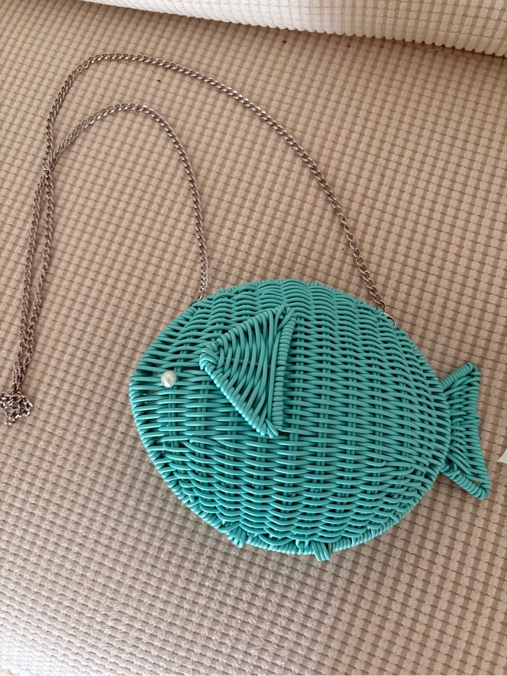 NWOT aqua blue woven wicker Tommy bahama viral clutch bag beach 🏖️ resort